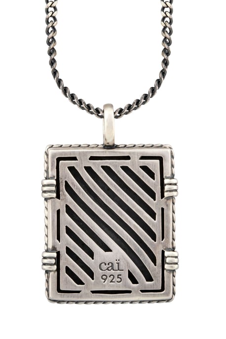 cai Anhänger mit Kette 925/- Silber matt oxidiert Sailor Wappen - Image 4