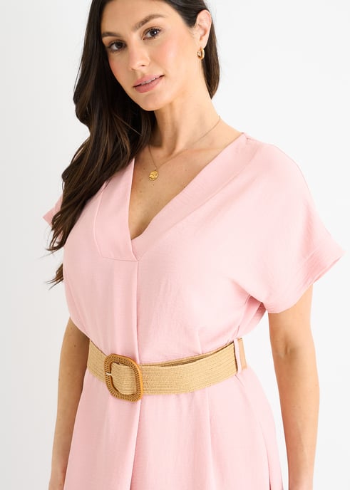 Blush Air Flow Übergroßes Kleid mit Gürtel - Image 2