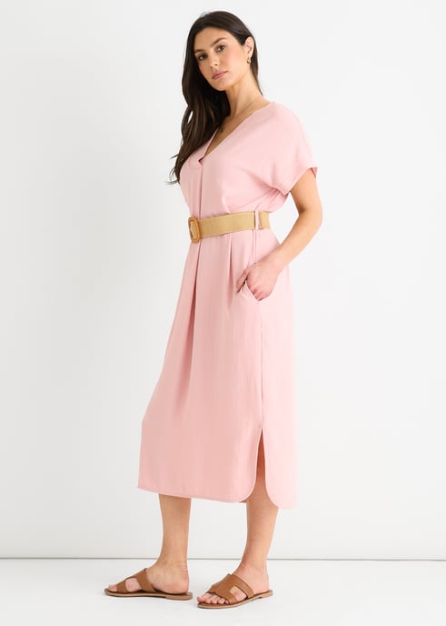 Blush Air Flow Übergroßes Kleid mit Gürtel - Image 3