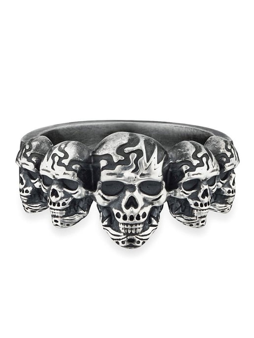 cai Ring 925/- Sterling Silber matt oxidiert Totenkopf - Image 1
