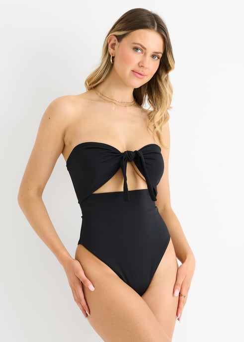 Front Tie Bandeau-Badeanzug - Image 3