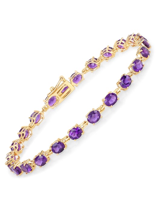 Vira Jewels Armband 925-Sterling Silber vergoldet Glänzend Amethyst lila - Image 1