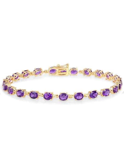 Vira Jewels Armband 925-Sterling Silber vergoldet Glänzend Amethyst lila - Image 3