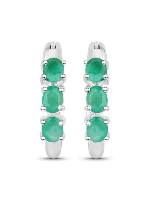 Vira Jewels Ohrringe Silber 925 rhodiniert mit 6 echten Smaragden - Image 1