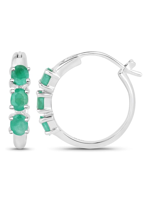 Vira Jewels Ohrringe Silber 925 rhodiniert mit 6 echten Smaragden - Image 3