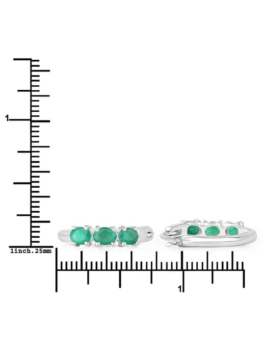 Vira Jewels Ohrringe Silber 925 rhodiniert mit 6 echten Smaragden - Image 4