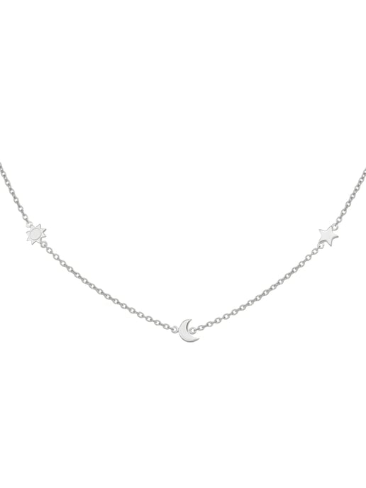 cai Collier 925 Sterling Silber rhodiniert Sonne - Mond - Stern - Image 1