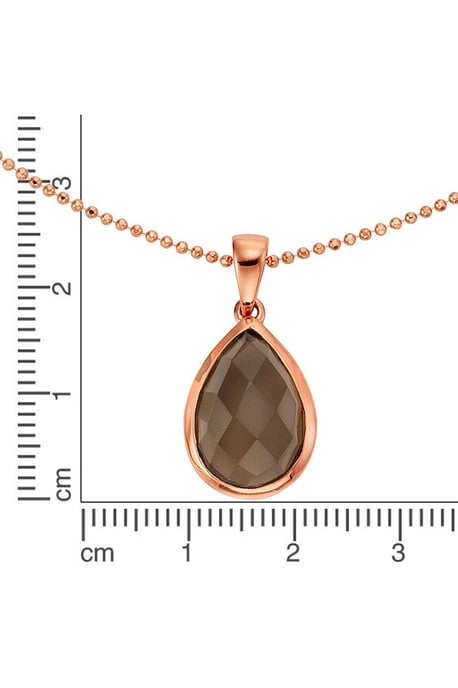 Jamelli Anhänger mit Kette 925 Silber rosé vergoldet Rauchquarz - Image 4