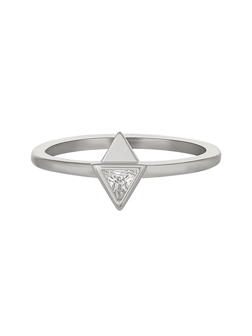 cai Ring 925 Silber rhodiniert mit Zirkonia Dreieck - Image 1