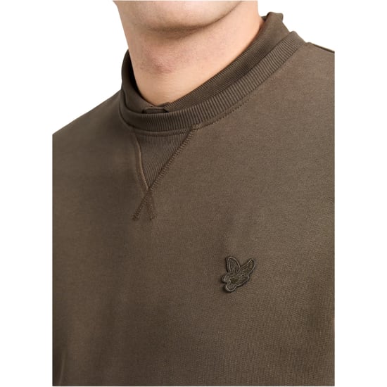 Lyle & Scott - Ton In Ton Gehaltener, Grüner Pullover Mit Rundhalsausschnitt In Form Eines Adlers - Image 4