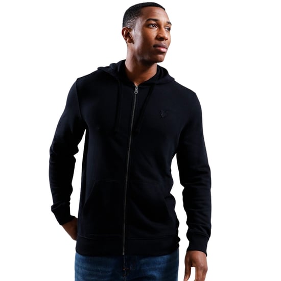 Lyle & Scott Tonal Eagle Jet Black Kapuzenpullover Mit Durchgehendem Reißverschluss - Image 2