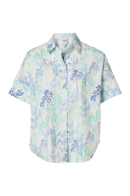 Caroline Tensen Leeds Print Bluse Weiß / Navy - Image 3