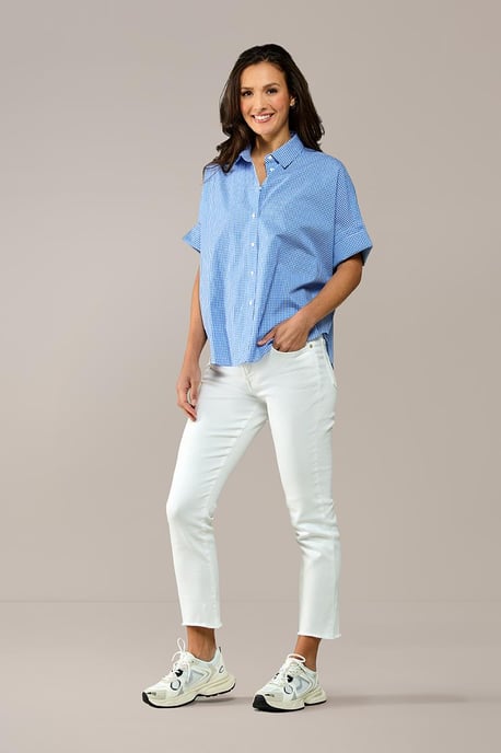 Caroline Tensen Leeds Karierte Bluse Weiß / Marine - Image 2