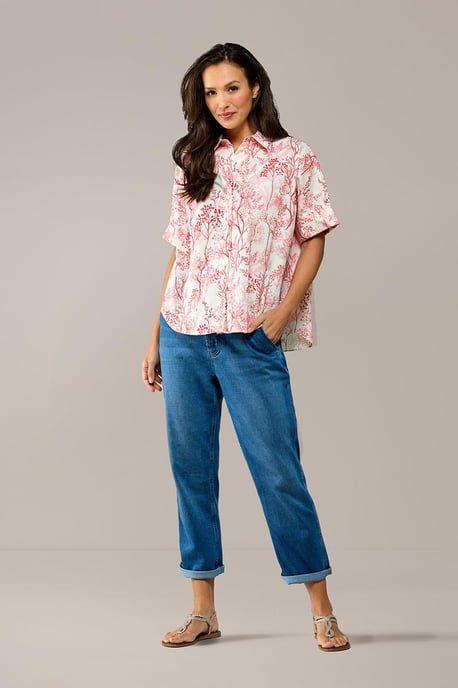 Caroline Tensen Leeds Print Bluse Weiß / Orange - Image 1