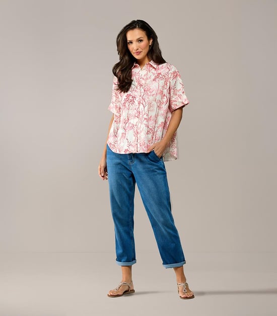 Caroline Tensen Leeds Print Bluse Weiß / Orange - Image 6