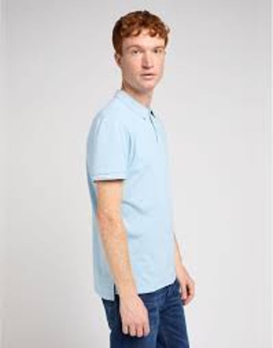 Lee - PIQUE POLO HEATHER BLUE SKY - Image 3