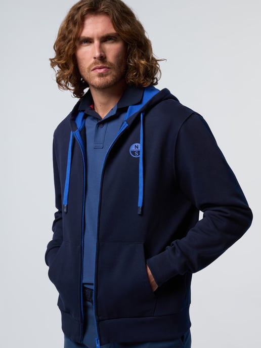 North Sails Kapuzenpullover Durchgehender Reißverschluss mit Logo-Patch - Image 4