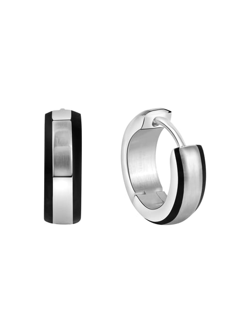 Zeeme Stainless Steel Klappcreolen Edelstahl glanz/matt Ø 13 mm - Image 1