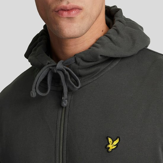 Herren Lyle And Scott Zip-Through Hoodie in Gunmetal - Image 4