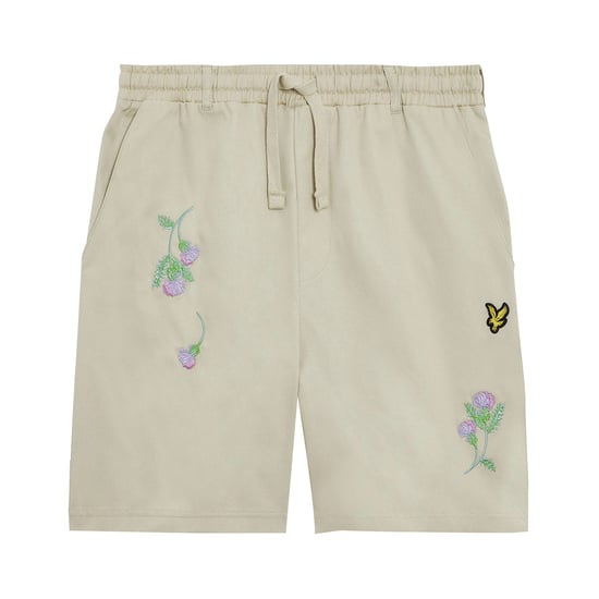 Herren Lyle And Scott Distel Club Bestickte Shorts in Creme - Image 5