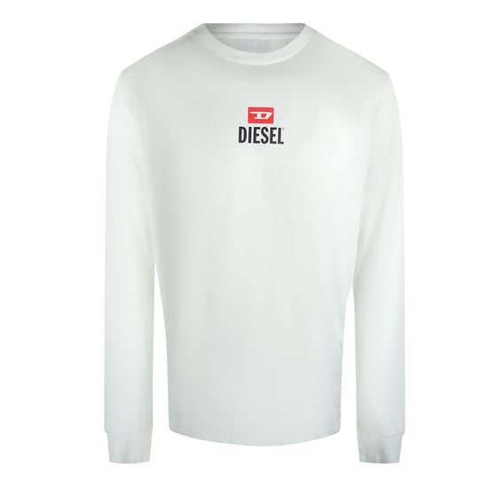 Diesel - Weißes Langarm-t-shirt Mit Neuem D-logo - Image 1