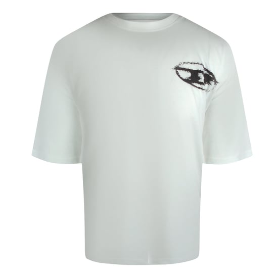 Diesel - Weißes T-shirt Mit Kastenförmiger Passform - Image 1