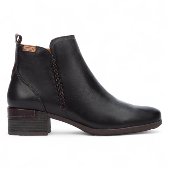 Pikolinos Damen-Stiefeletten aus schwarzem Leder mit Reißverschluss und Absatz - Malaga - Image 1