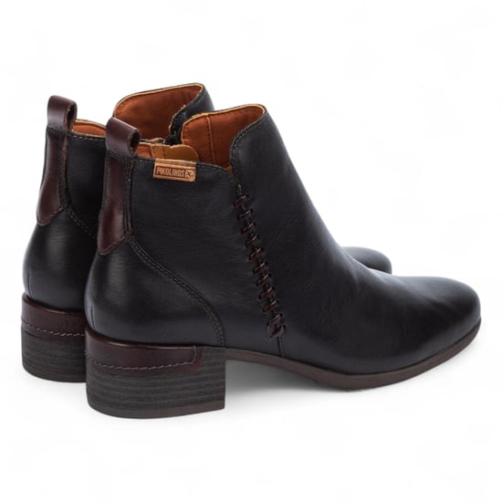 Pikolinos Damen-Stiefeletten aus schwarzem Leder mit Reißverschluss und Absatz - Malaga - Image 5