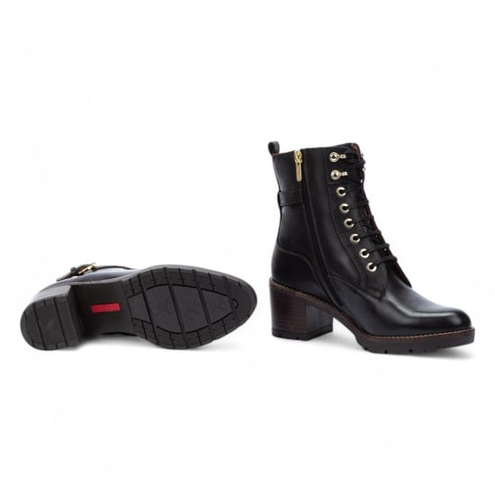Pikolinos Combat-Stiefeletten für Damen aus schwarzem Leder mit mittelhohem Absatz - Llanes - Image 6