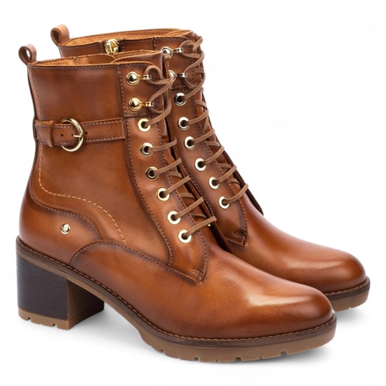 Pikolinos Damen Brandy Brown Leder Combat Ankle Boots mit mittelhohem Absatz - Llanes - Image 3
