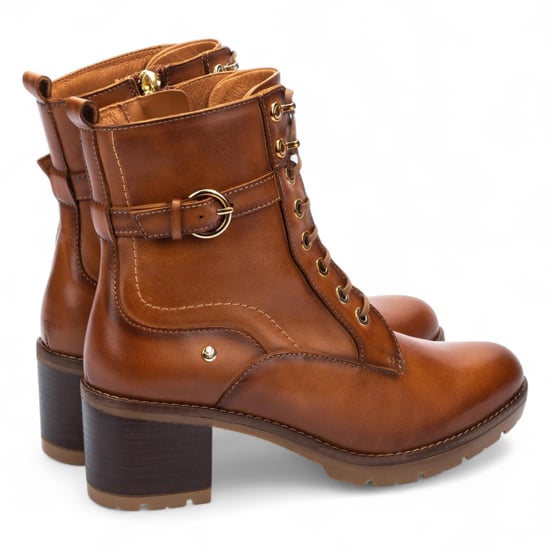 Pikolinos Damen Brandy Brown Leder Combat Ankle Boots mit mittelhohem Absatz - Llanes - Image 4