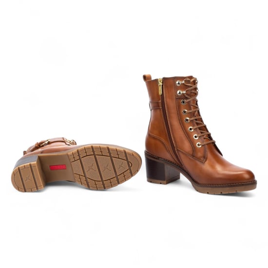Pikolinos Damen Brandy Brown Leder Combat Ankle Boots mit mittelhohem Absatz - Llanes - Image 5