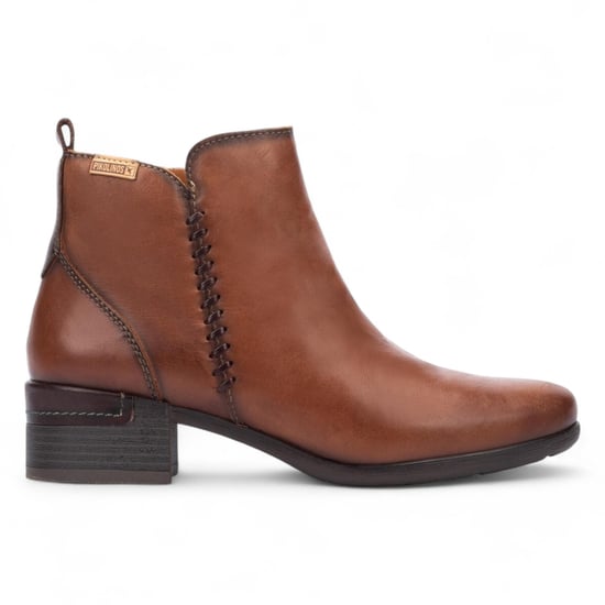 Pikolinos Damen-Stiefeletten aus Cuero-braunem Leder mit Reißverschluss und Absatz - Malaga - Image 1