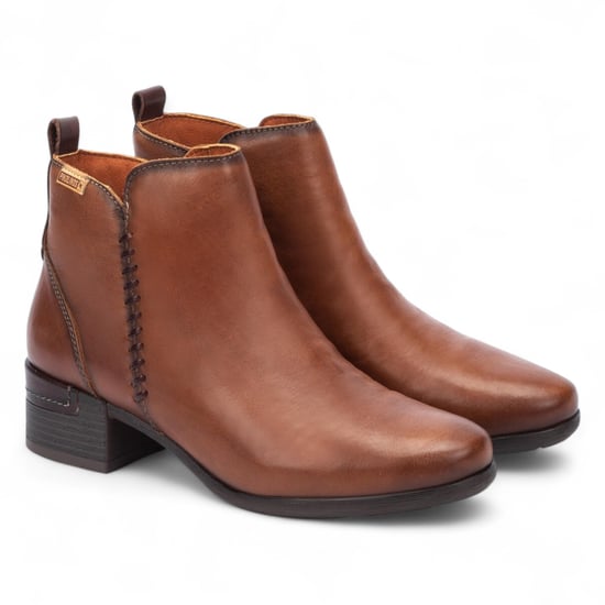 Pikolinos Damen-Stiefeletten aus Cuero-braunem Leder mit Reißverschluss und Absatz - Malaga - Image 3