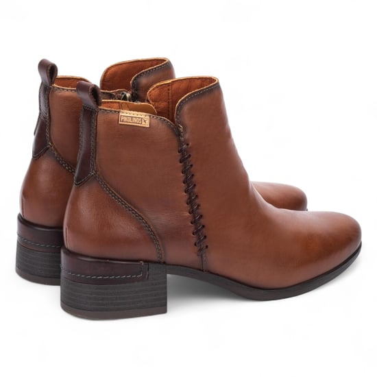 Pikolinos Damen-Stiefeletten aus Cuero-braunem Leder mit Reißverschluss und Absatz - Malaga - Image 4