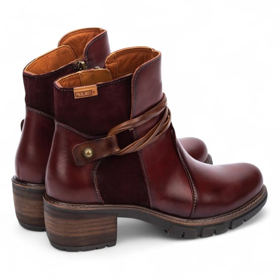 Pikolinos Damen Arcilla Stiefeletten aus rotem Leder mit Reißverschluss und Absatz – San Sebastián - Image 4