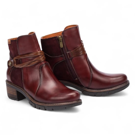 Pikolinos Damen Arcilla Stiefeletten aus rotem Leder mit Reißverschluss und Absatz – San Sebastián - Image 5