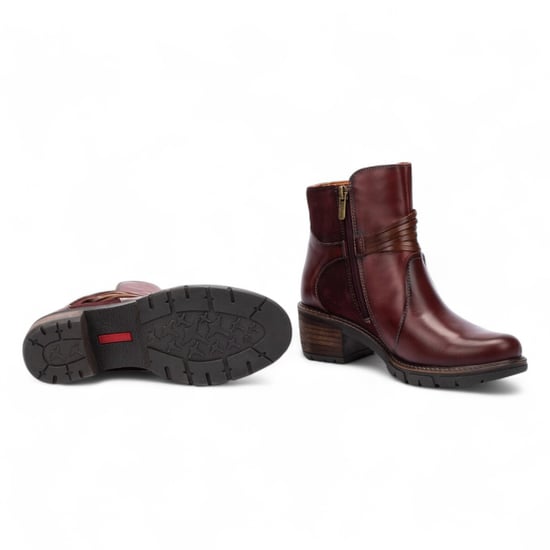 Pikolinos Damen Arcilla Stiefeletten aus rotem Leder mit Reißverschluss und Absatz – San Sebastián - Image 6