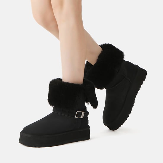 EVER AU Australien Damen Bürste 3-Wege Stil Plattform Stiefel - Image 4