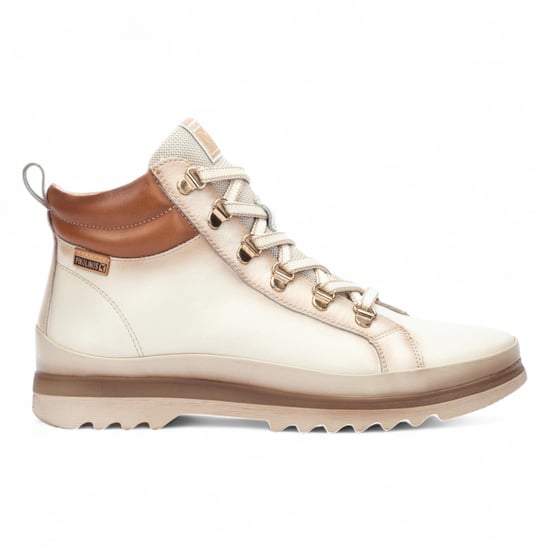 Pikolinos Damen Nata Weiße Leder-Stiefeletten - Vigo - Image 1
