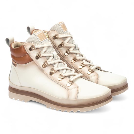 Pikolinos Damen Nata Weiße Leder-Stiefeletten - Vigo - Image 3