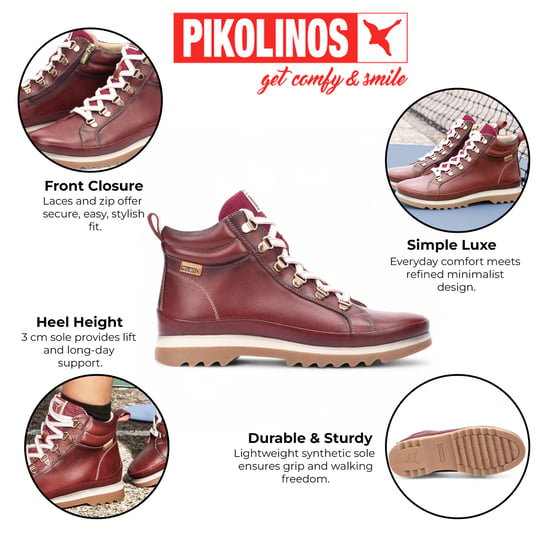 Pikolinos Damen Arcilla Rote Leder-Sneakers - Vigo - Image 2