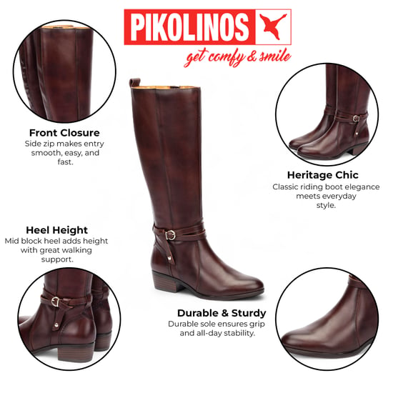 Pikolinos Damen Kniehohe Stiefel Caoba Braunes Leder - Daroca - Image 2