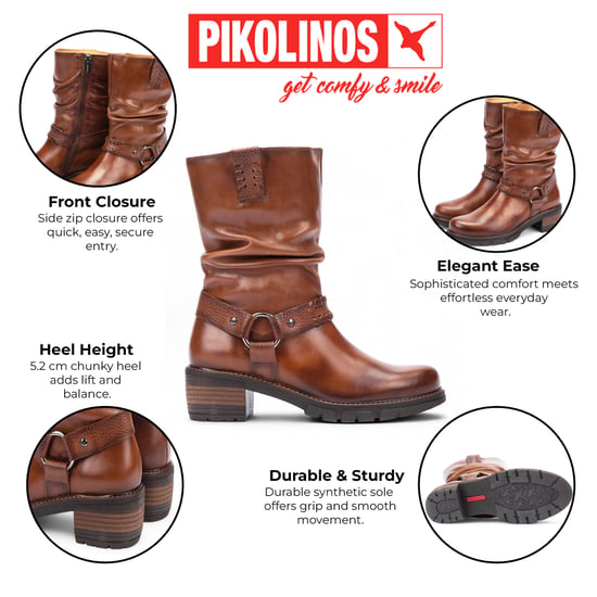 Pikolinos Damen-Stiefeletten, mittelhoch, cuerobraun, Leder, San Sebastia - Image 2