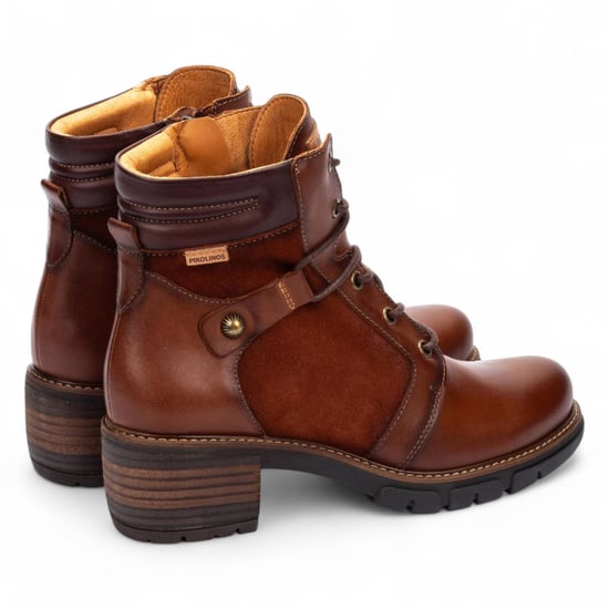 Pikolinos Cuero Braune Leder-Stiefeletten mit Reißverschluss und Schnürabsatz für Damen – San Sebastián - Image 5