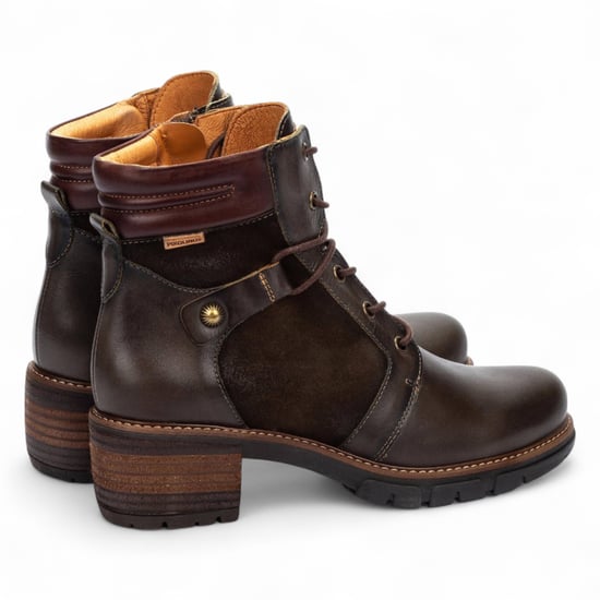 Pikolinos Damen-Stiefeletten aus waldbraunem Leder mit Reißverschluss und Schnürung - San Sebastián - Image 4