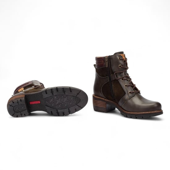 Pikolinos Damen-Stiefeletten aus waldbraunem Leder mit Reißverschluss und Schnürung - San Sebastián - Image 6