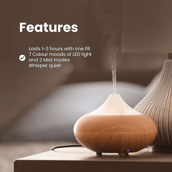 Dr Botanicals Natürlicher & Beruhigender Holz Aroma Digital Diffuser mit Klarglas-oberfläche - Image 4