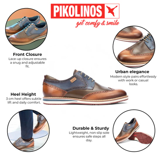 Pikolinos Herren Brandy Brown Leder Brogue Schnür-Oxford-Schuhe - Avila - Image 2