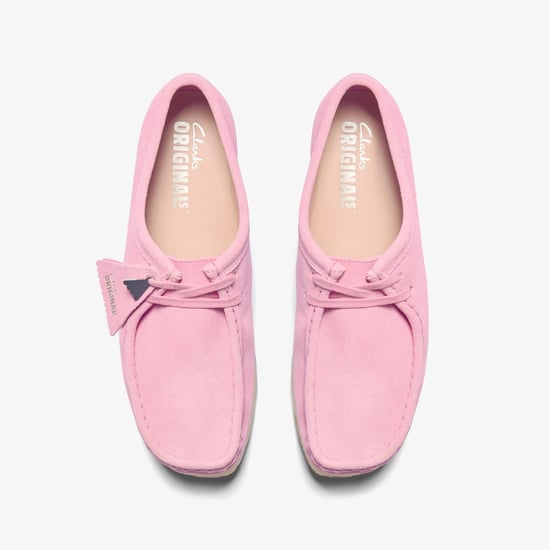 Clarks Originals Wallabee Damen Wildleder Schuhe In Pink - Image 5